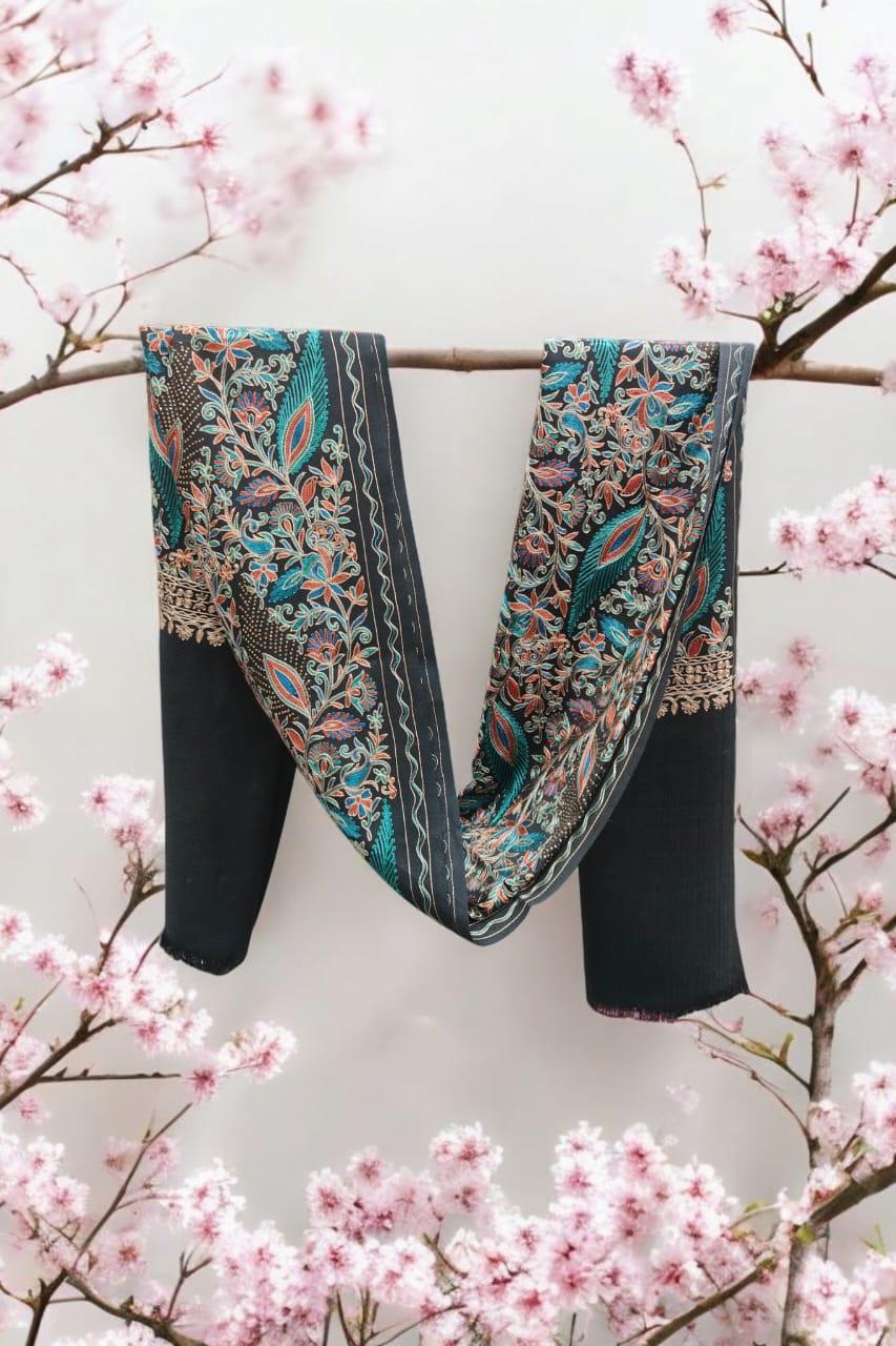 Woolen Stole With Embroidery work