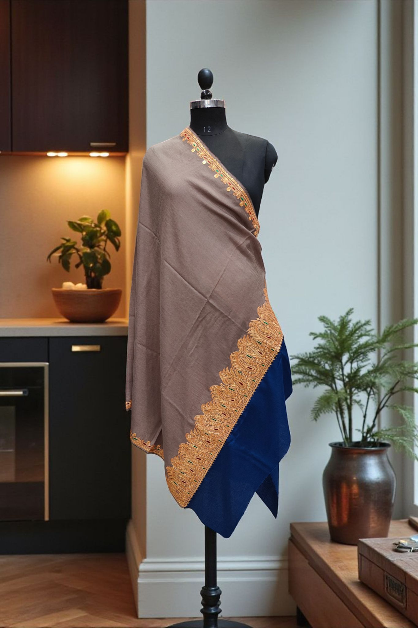 Tila work Double shade Shawl