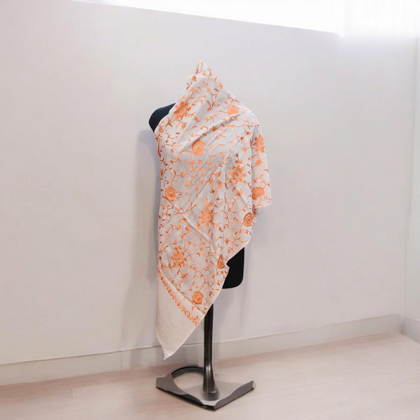 Luxury cotton Stole with embroidery